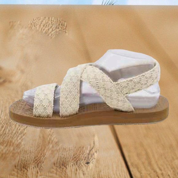LUK*EES Oatmeal Colored Sandals NWT Womans Size 10 - Picture 2 of 8